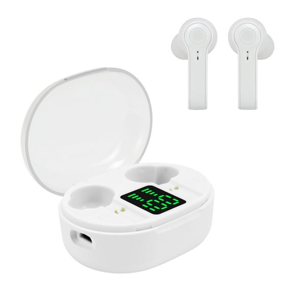 Bluetooth Headphones True Wireless Earbuds 60H Playback LED Power Display Earphones with Wireless Charging Case IPX5 Waterproof in-Ear Earbuds with Mic