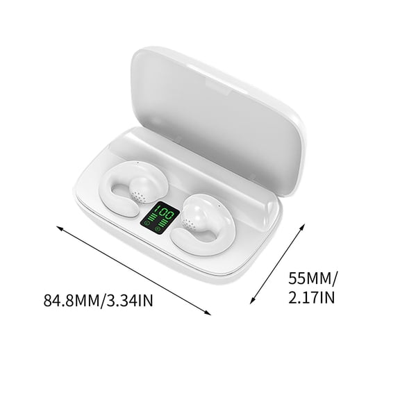 Open Ear Earbuds, True Wireless Open Ear Headphones with Earhooks, Touch Control,Bluetooth 5.3, Dual Noise-Cancelling Mics, Up to 30 Hours Power with Case, IPX5, Workouts, Yoga, Running