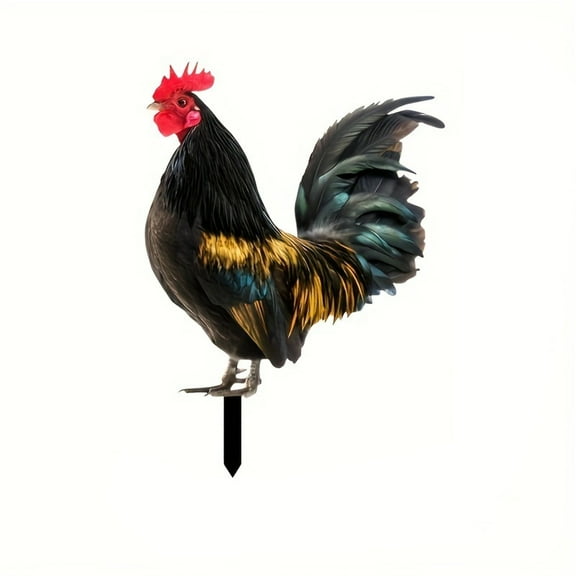 Rooster Garden Statue Sculpture Metal Chicken Yard Decor Outdoor Figurines Patio Backyard Decoration