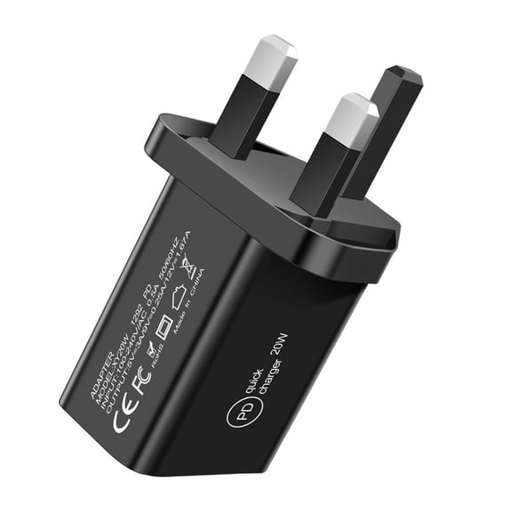 Type-C Charger Fast Charging Block,20W Power Adapter, Ultra Fast Charging for Samsung Galaxy S24 S23 S22 S21 Ultra/S20 Ultra/Note 20 Ultra and Other Devices (Black)(UK)