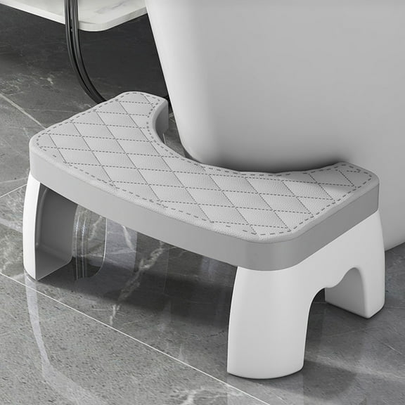 6.7 Inch Step Stool,Portable Plastic Foot Stool,Non-Slip Potty Stool for Bathroom,Ergonomic Toilet Stool,Gray