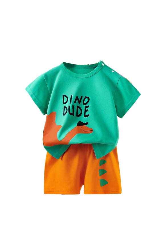 toddler easter outfit boy Boys Summer Outfits 2 Piece Set Short Sleeve T Shirt And Shorts Casual Playwear For Toddlers Kids Age 0 6 Years Comfortable Breathable Daily Wear