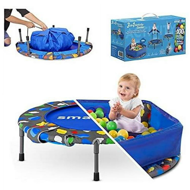 toddler trampoline with pit - baby pit with s included - mini trampoline  for kids indoor - pits for toddlers 1-3 and kids trampoline - indoor