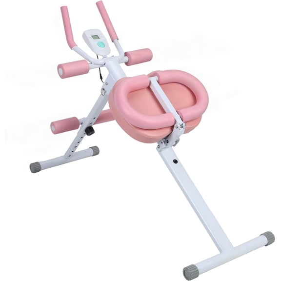 toilmua Adjustable Ab Machine 3 Slope & 5 Heigh, Multifunctional Ab Workout Equipment Foldable Abdominal Trainer with LCD Data Display Silent Pulleys for Abs Workout at Home Gym