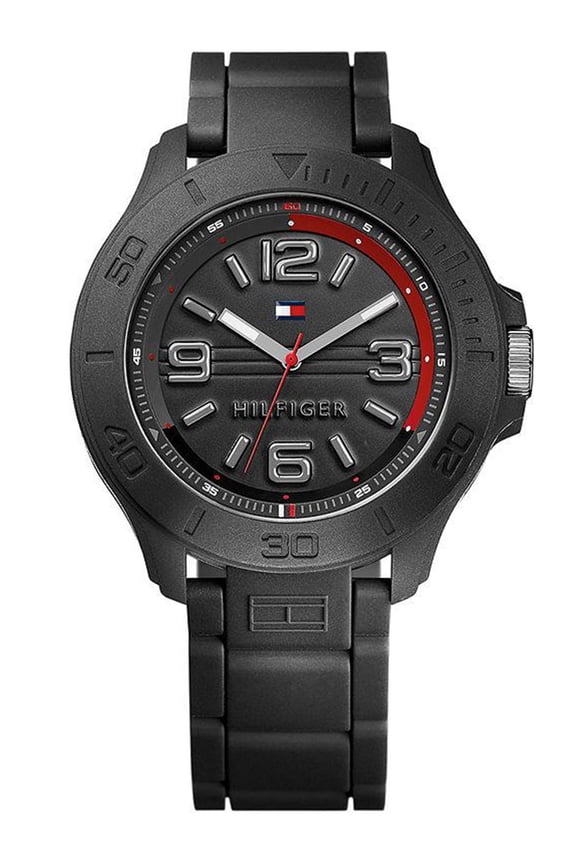 men's 1790944 cool sport silicone wrapped case and black silicone strap watch