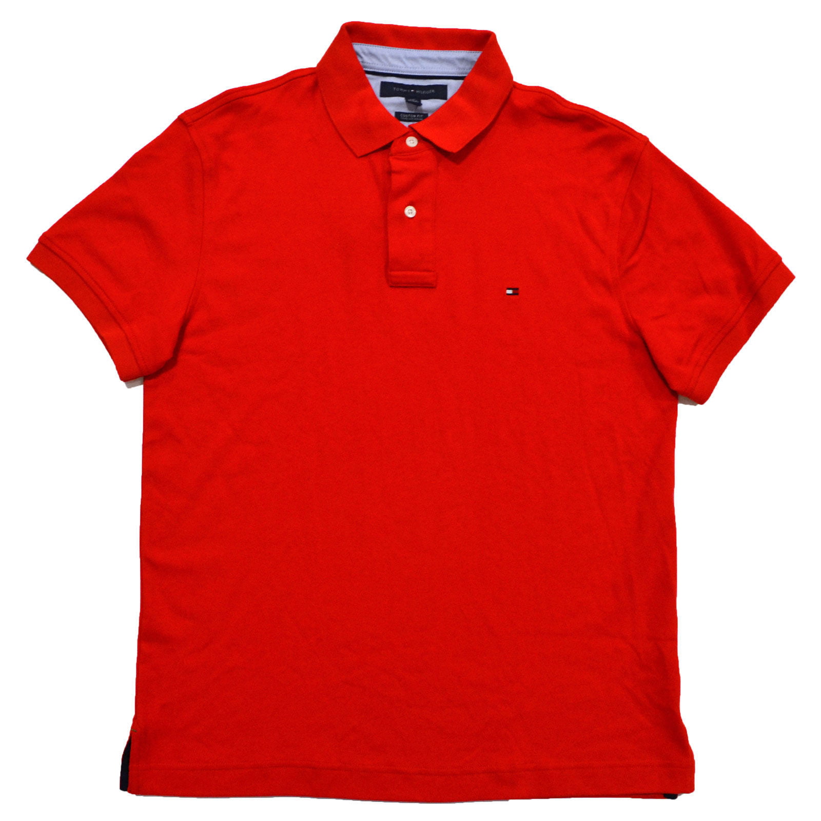 Tommy Hilfiger Mens Custom Fit Interlock Polo Shirt (L, Regal Red