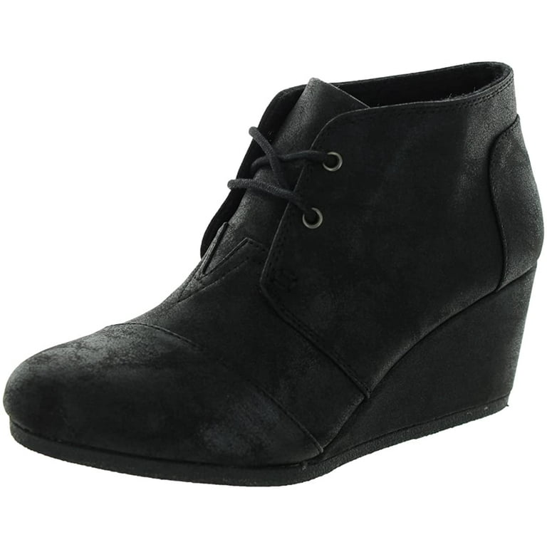 toms womens desert wedges boot b(m) us, black metallic - Main Image