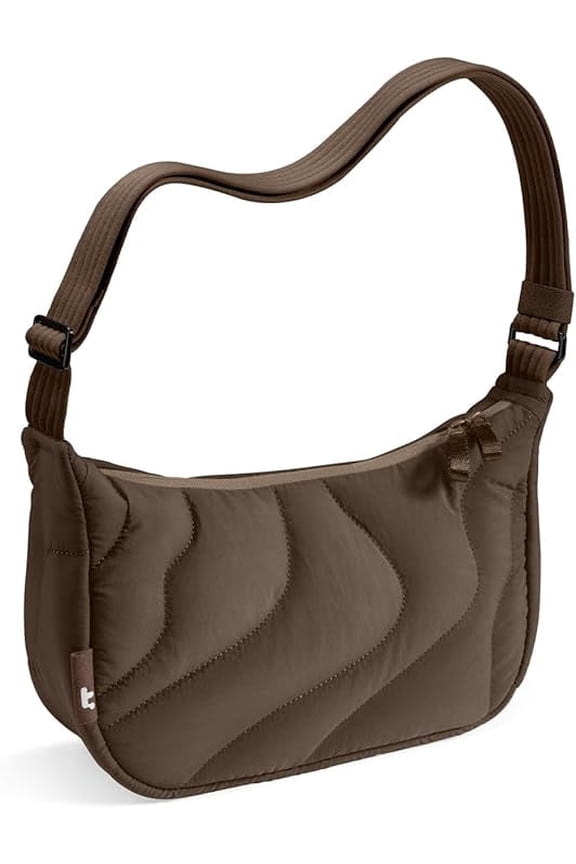 3.5L Puffer Sling Crossbody Bag for Women Trendy, Nylon Quilted Crescent Shoulder Bag, Travel Purses for Daily Essentials, Puffy Travel Hobo Handbag with Adjustable Strap & Inner Pockets