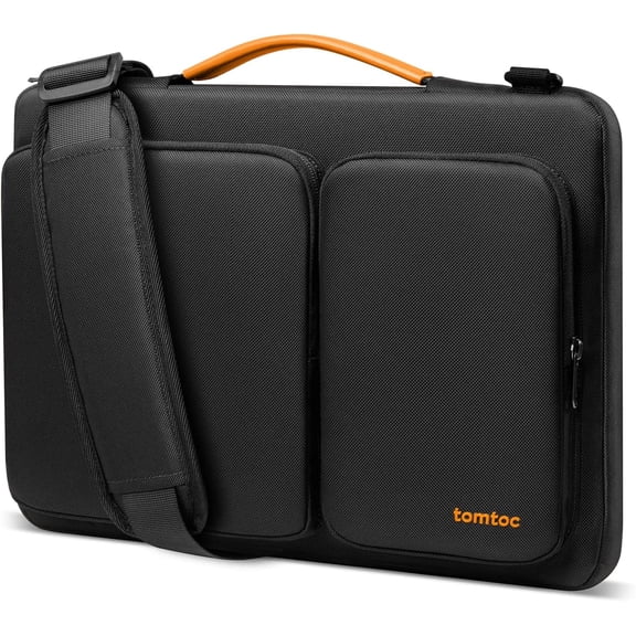 tomtoc 360° Protective Laptop Shoulder Bag for 15.6-16.2 Inch Laptop, Fit Acer Aspire 3/5/7, HP Pavilion 15.6, Dell Inspiron/XPS, ASUS ROG/TUF, Lenovo ThinkPad, Water-Resistant Accessory Case