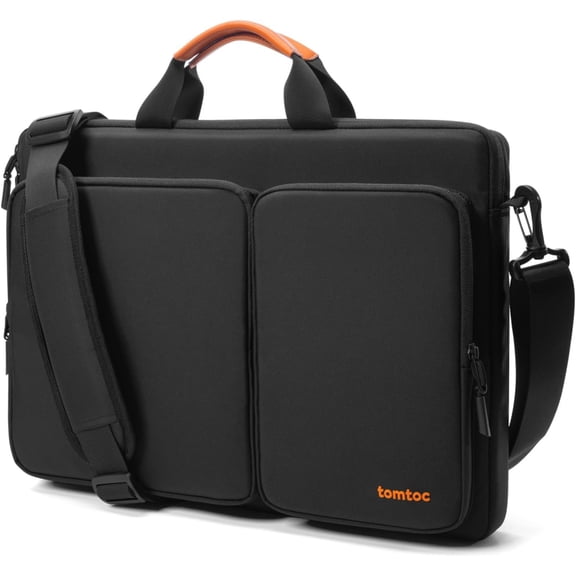 tomtoc 360 Protective Laptop Shoulder Bag compatible with The New Razer Blade Pro 17, HP Envy Laptop 17 Inch, Dell Inspiron 17 3000, ASUS ROG Zephyrus S 17.3 Inch, Notebook Bag with Accessory Pocket