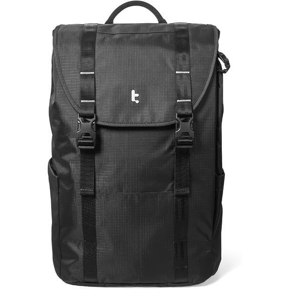 tomtoc Flap Laptop Backpack, Lightweight, Water-Resistant Casual Daypack, Durable Work-pack, Vintage Classic Rucksack for 13-16 Inch Laptop, perfect for Campus, Street, 22L