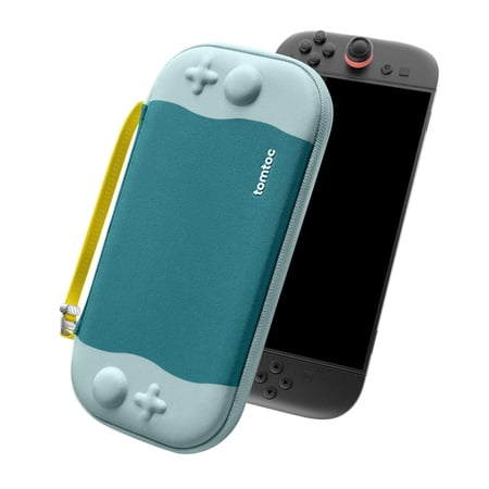 tomtoc Slim Carrying Case for Nintendo Switch 2 (2025), Odorless Felt Protective Hard Shell with 12 Game Card Slots, Portable Travel Storage Case with Original Patent and Military Grade Protection