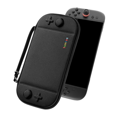 tomtoc Slim Carrying Case for Nintendo Switch 2 (2025), Odorless Felt Protective Hard Shell with 12 Game Card Slots, Portable Travel Storage Case with Original Patent and Military Grade Protection