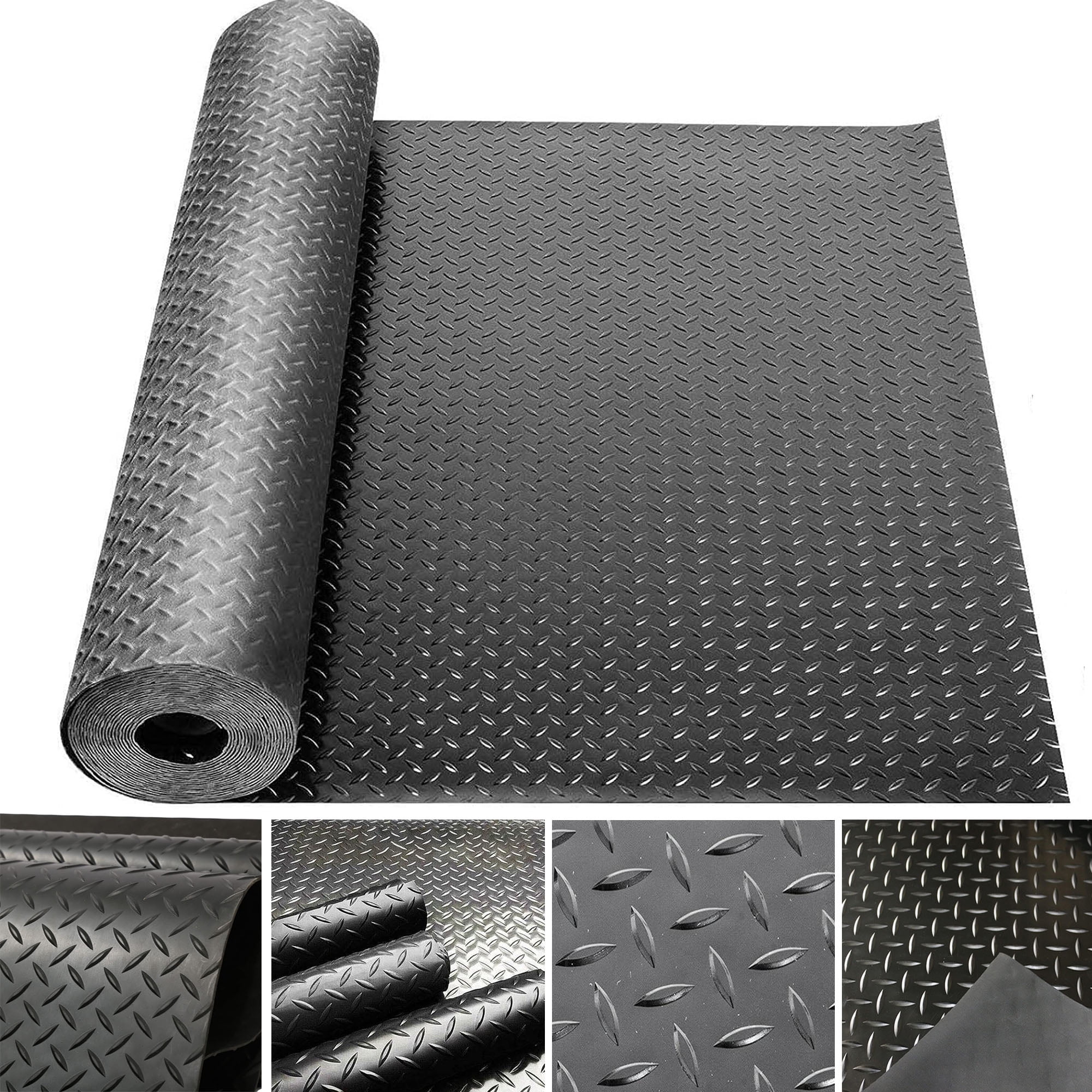 Garage Floor Mat, 3mm Thick Rubber Waterproof, Protection Plate Roll Anti  Slip Runner for Under Car, Shed Workshop (Color : Black, Size 