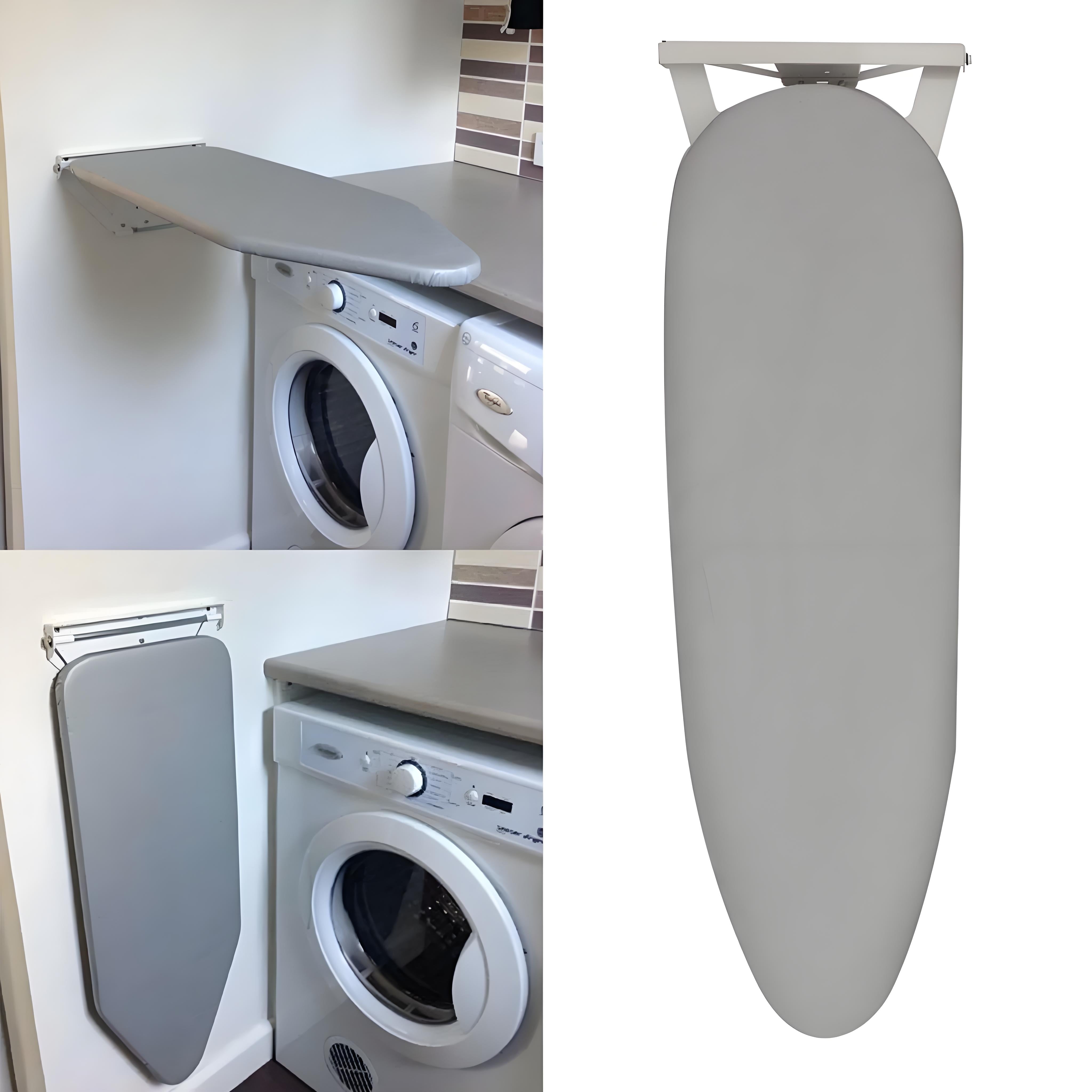 Petoto 38" x 12" Wall Mounted Ironing Board with Heat Resistant Cover - Fold Drop Down Laundry Iron Boards, Space-Saving for Home, Apartment & Small Spaces