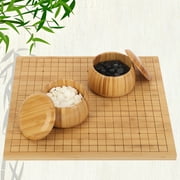 tonchean Go Board Weiqi Game Set with 18.5"x17.3" Bamboo Board, 2x Bowls, and 361pcs Stones for Kids and Adults Party Game Gift