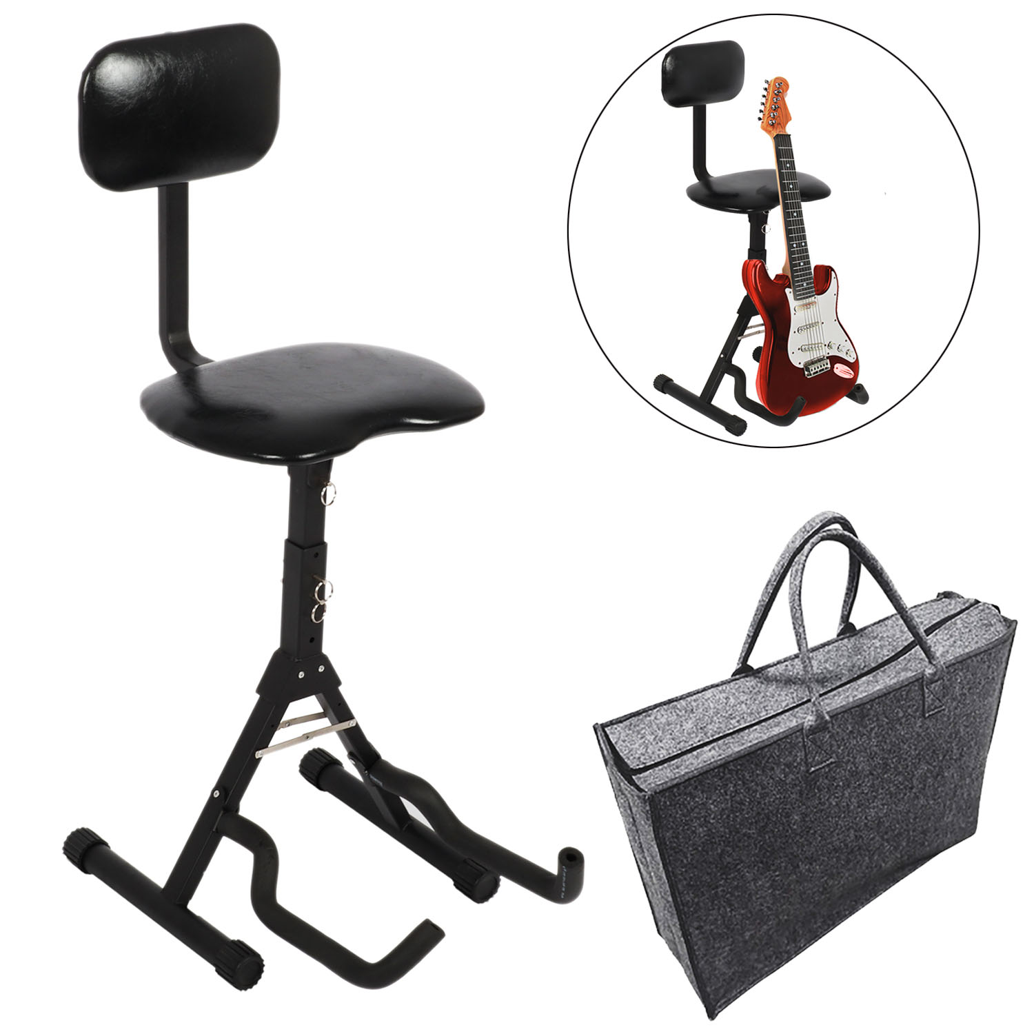 tonchean Performer Chair Seat Portable Folding Guitar Stool Seat with
