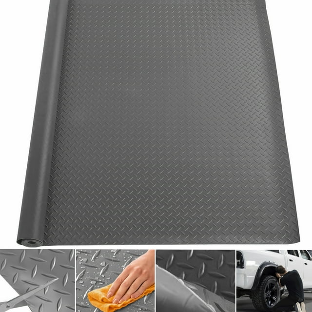 Petoto 8.2 x 3.3 ft Garage Floor Rubber Mat, 2.5mm Thickness Heavy Duty