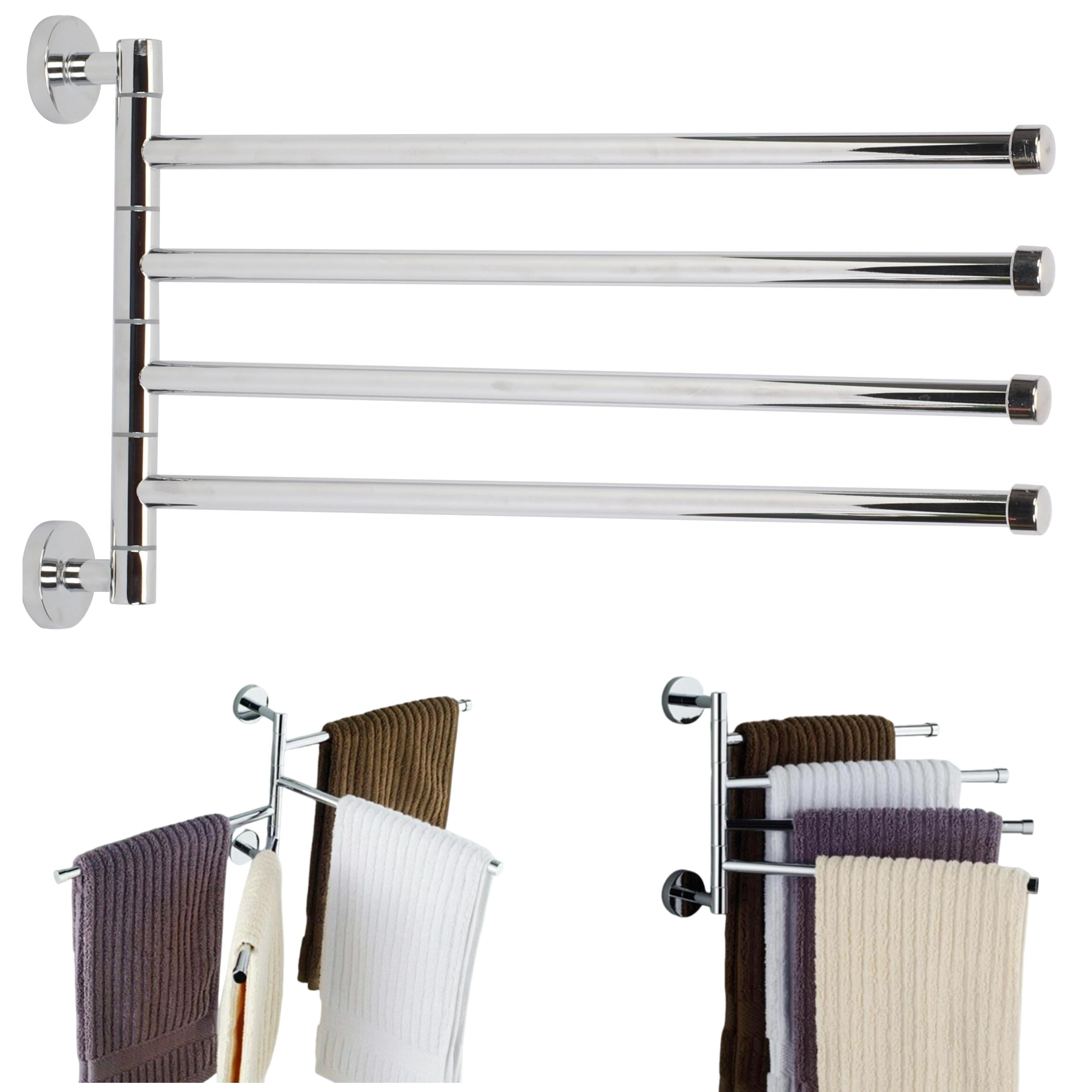 tonchean Wall Mount Swivel Towel Bar Swing Out 4 Arm, Bath Towels