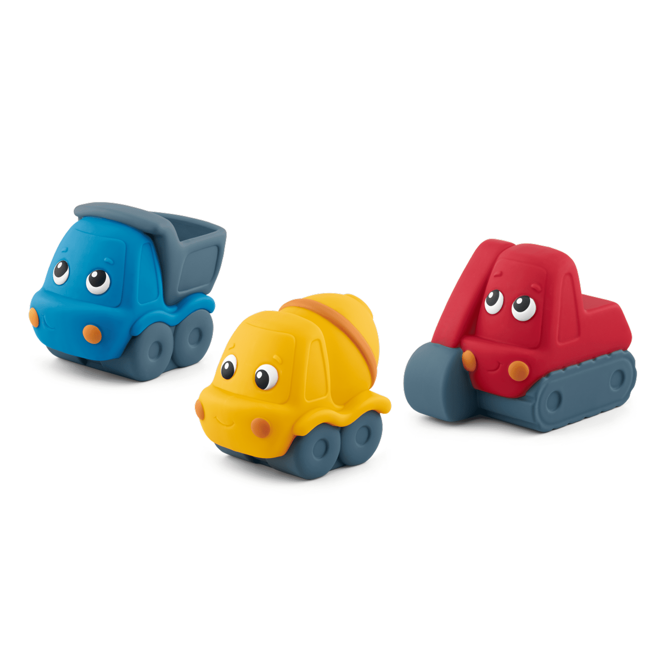 tonies My First Tonies: Construction Set - Excavator,Cement Mixer,and Truck Soft and Squeezable Audio Toy Figurines, Age Group 1+