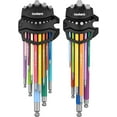 thumbnail image 1 of Metric Allen Wrenches Sets 9pcs, Extra Long Arm Allen Key Set with Ball End, Crafted Hex Key Set with Color Coded Sleeves, Unique Patented Holder Design for Magnetizing and Demagnetizing, 1 of 9