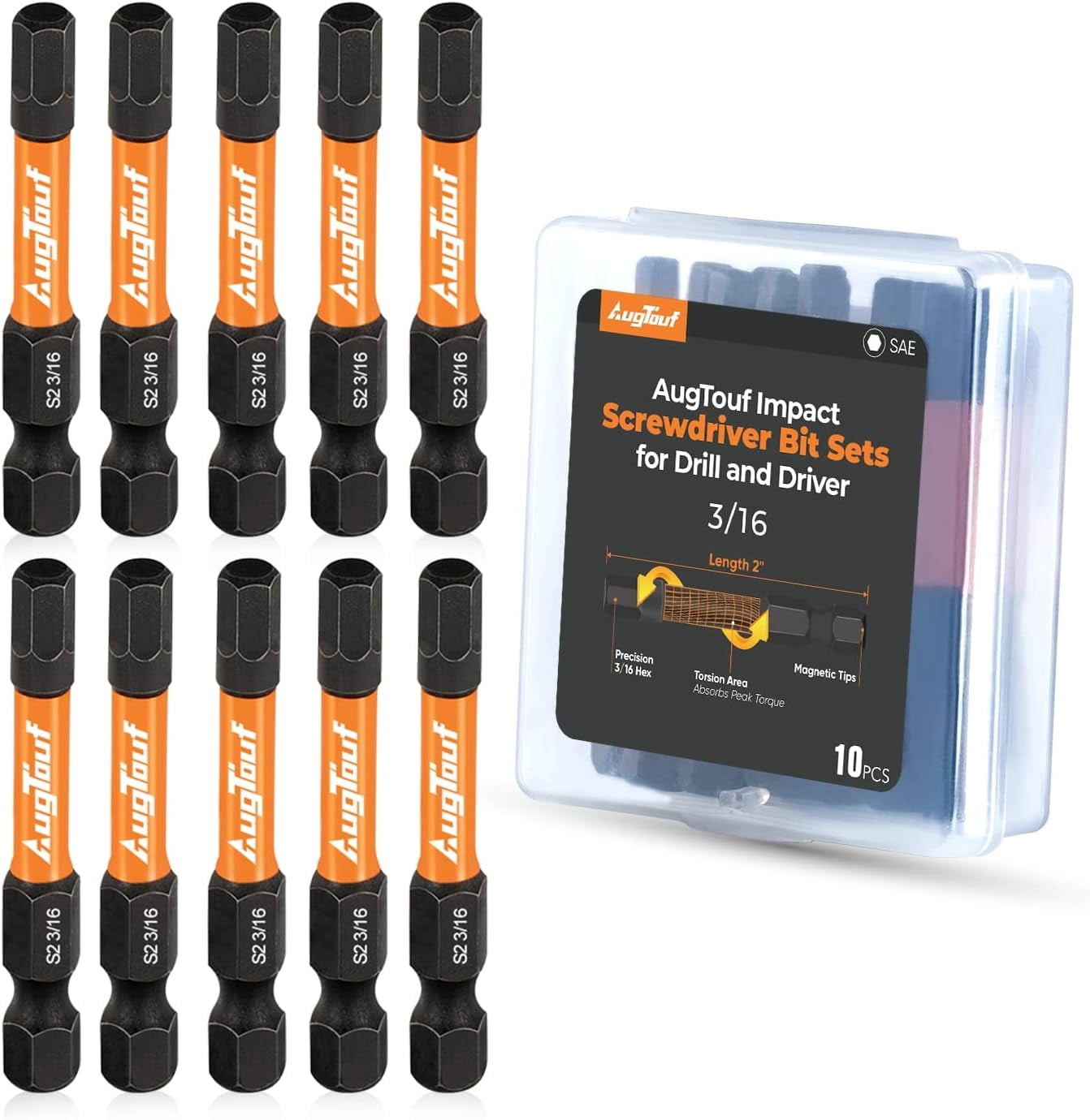 toolant Impact Hex Head Allen Wrench Drill Bit Set 20pcs (Metric&SAE ...