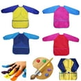 thumbnail image 1 of tooloflife 1/2 Pcs Kids Art Smocks Children Artist Painting Aprons Long Sleeve with 3 Pockets Waterproof Red, 1 of 8