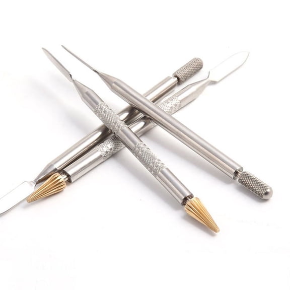 tooloflife 1/2 Pcs Leather Edge Oil Pen Glue Stick Printing Tool Craft Dye Pen for Leather Craft DIY Working Cone/Roller