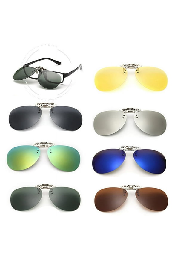 1/2 Pcs Polarized Lenses Clip On Glasses Sunglasses Metal Clip UV 400 Protection Eyewear Clip for Women Men