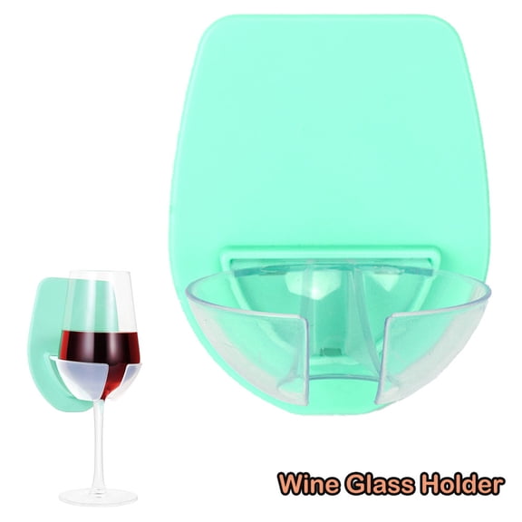 tooloflife 1/2 Pcs Wine Glass Holder for Bath and Shower Red Wine Glass Holder Green