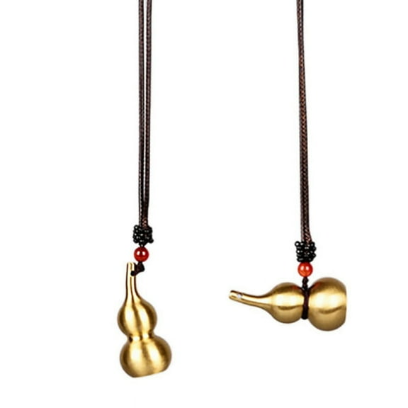 tooloflife 1/2Pcs Brass Gourd Keychain for Longevity Wealth and Success Decoration Golden