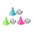 thumbnail image 1 of tooloflife 1/3/5 Set Silicone Funnel Silicone Collapsible Funnel Set Resin Filter Cup Kitchen Gadgets Easy Clean 3 Colors, 1 of 7