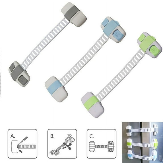 tooloflife 1/3/5Pcs Safety Lock Cabinet Drawer Baby Proofing Cabinet Lock Plastic