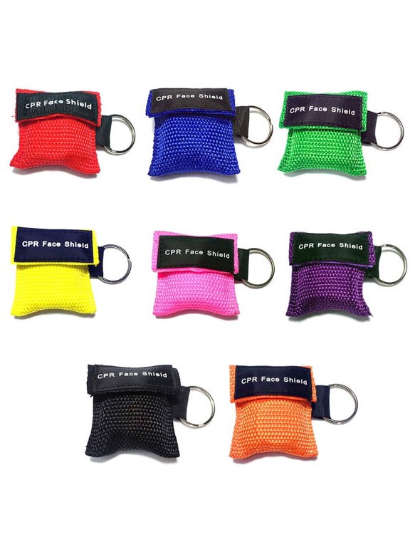 1/3 Pcs CPR Mask Keychain Ring Emergency Kit for First Aid or CPR Training 8 Color Choice
