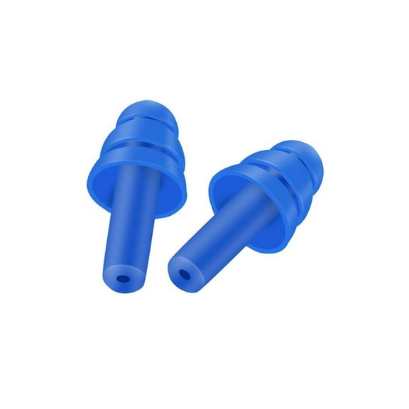 tooloflife 1/5 Pair Ear Plugs with Lines Imitation Ear Canal Shape Design Comfortable for Swimming Sleeping Blue