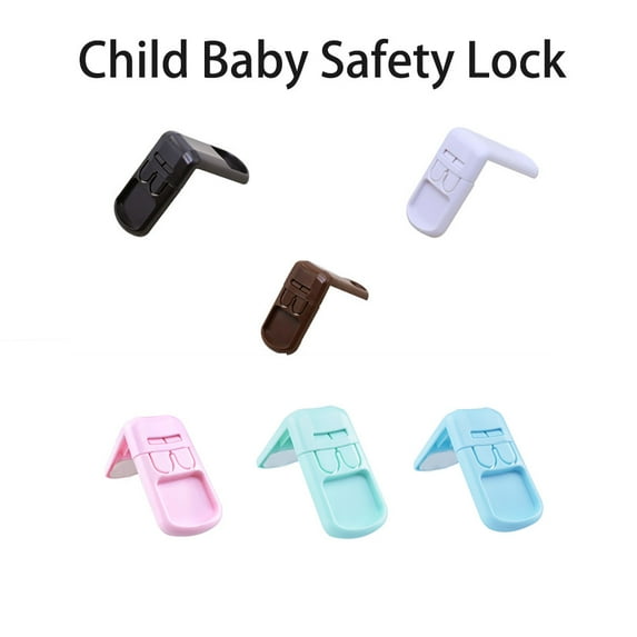 tooloflife 1/5 Pcs Baby Child Safety Locks Double Buckle Drawer Corner Lock Hidden Clasp for Cabinets Refigerator 6 Colors