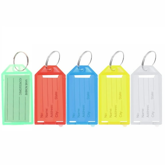 tooloflife 10/20Pcs Key Ring Tag Plastic Luggage ID Label Name Tag Keyring Keychain Protection Green