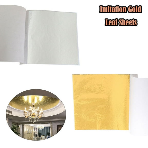 tooloflife 100/200 Sheets Imitation Gold Leaf for Paintings for Arts Gilding Crafting Decoration Gold/Silver