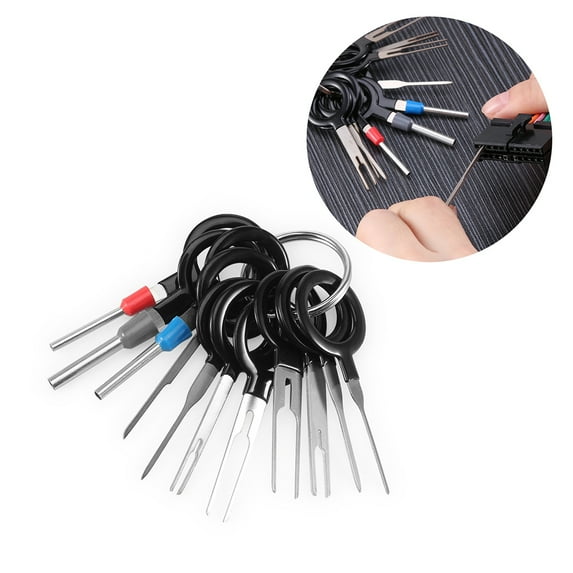 tooloflife 11pcs/Set Wire Terminal Removal Tool Car Plug Terminal Extraction Repair Tools (Different Sizes)