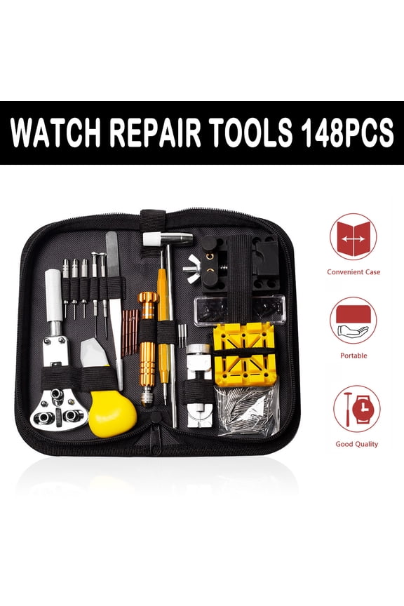 148Pcs Watch Repair Kit Set with Case for Watchmakers and Collectors