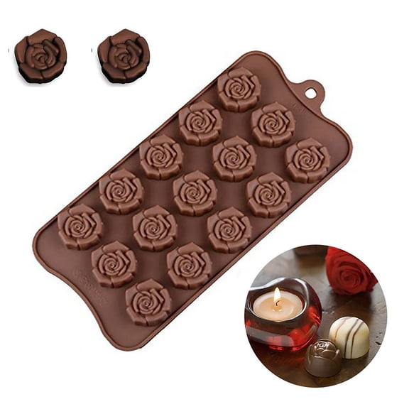 tooloflife 15 Cavity Flower Rose Shaped Chocolate Cake Soap Mold Non Stick Silicone
