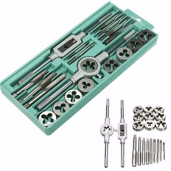 tooloflife 20pcs Tap Wrench And Die Set Thread Repair Kits Essential Threading Tool Kit Internal and External Threads