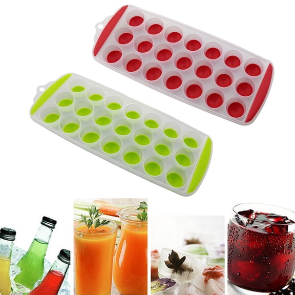 tooloflife 21 Grids Ice Cube Tray for Kitchen Family Gatherings Parties Bars Easy Release Red/Green