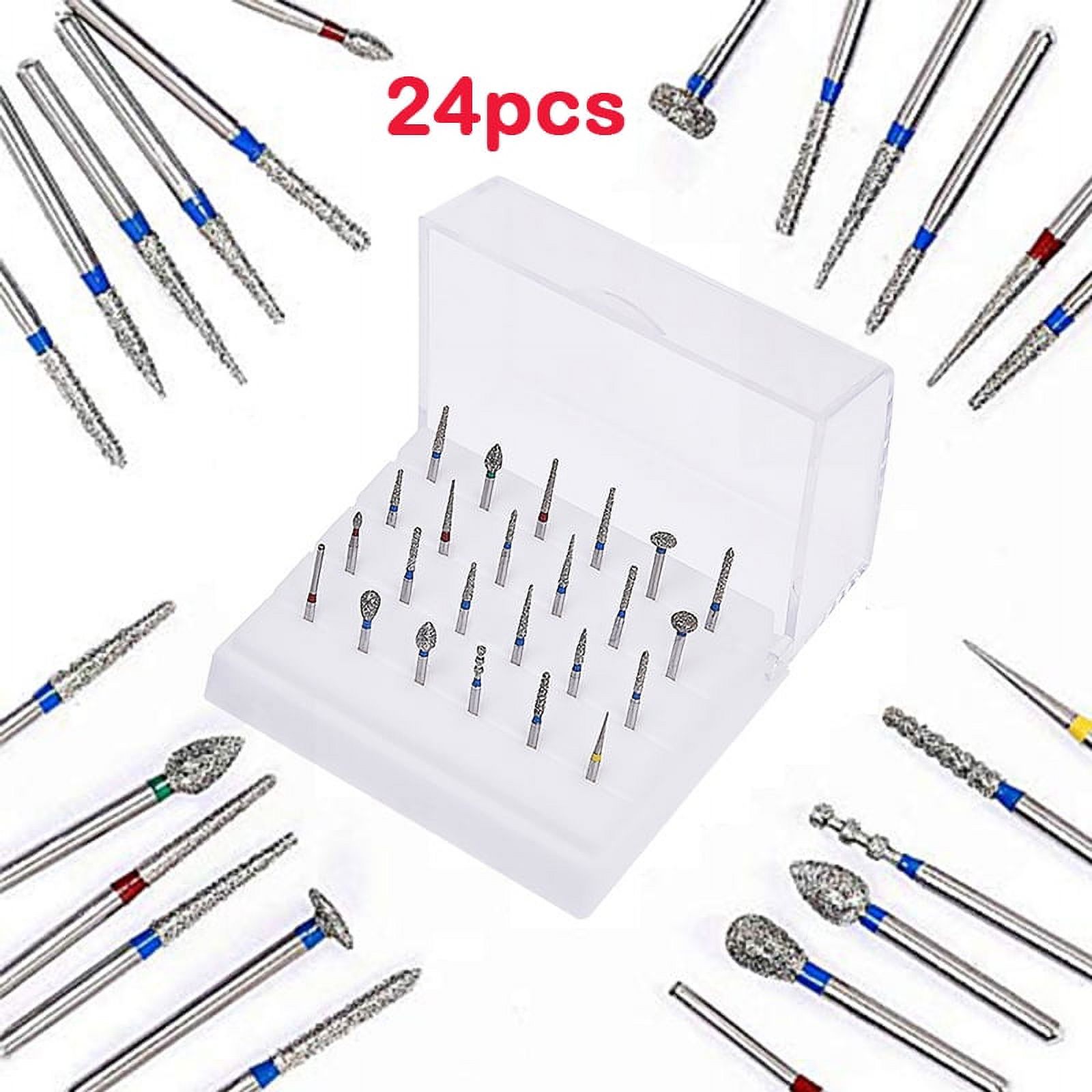 tooloflife 24Pcs Dental Teeth Polishing Drill Bit Set with Case