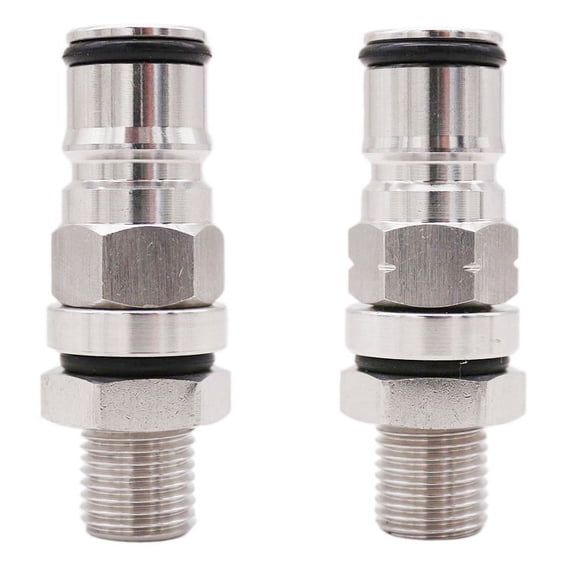 tooloflife 2Pcs Gas And Liquid Ball Lock Post Wine Barrel Quick Connector Intake Connector Water Outlet Connector Silver