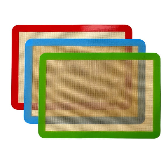 tooloflife 3Pcs Non Stick Silicone Baking Mat Liners for Pastry Cookie Reusable