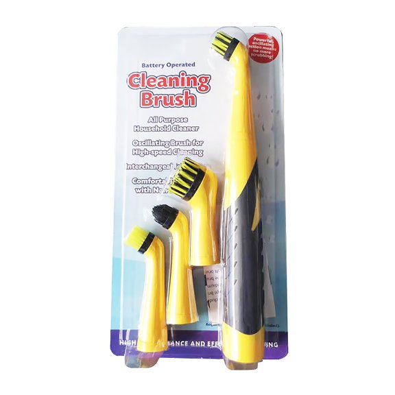 tooloflife 4 Brush Heads Handle Set Electric Cleaner Tool for Kitchen Bathroom Living Room