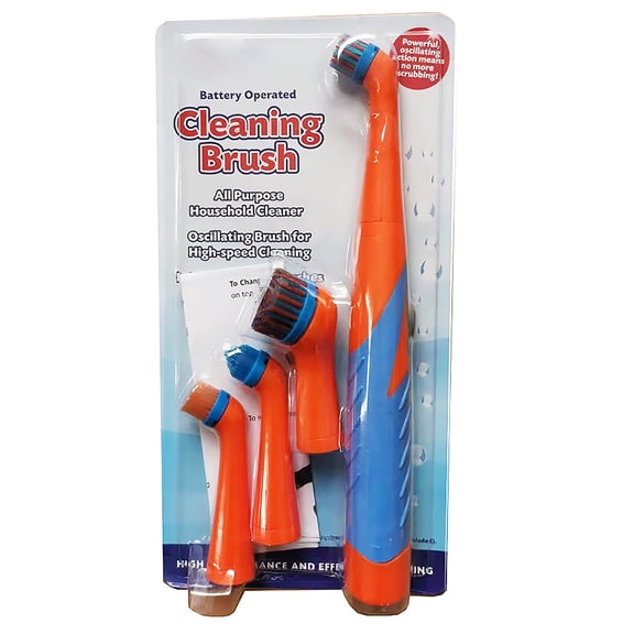 tooloflife 4 Brush Heads Handle Set Electric Cleaner Tool for Kitchen Bathroom Living Room