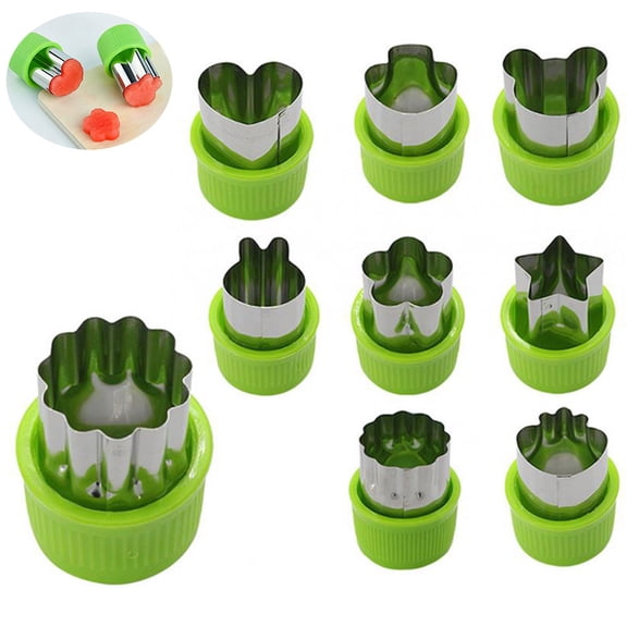 tooloflife 9Pcs Stainless Steel Cookie Fruit Vegetable Cutter for Fruit Meals Cookie Cake Food Decoration Reusable