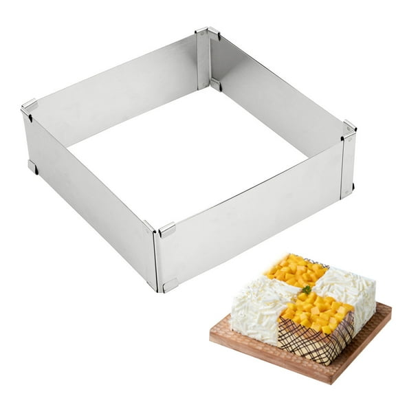 tooloflife Adjustable Cake Tin Baking Frame DIY Cake Breads Baking Mold No Base Silver